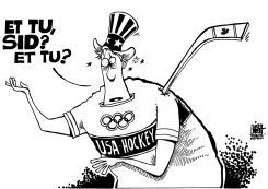 SID CROSBY WINS FOR CANADA, B/W by Randy Bish