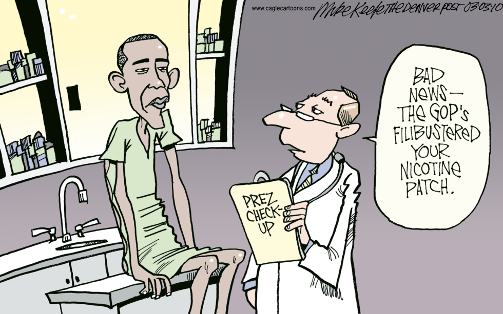  OBAMA CHECKUP by Mike Keefe