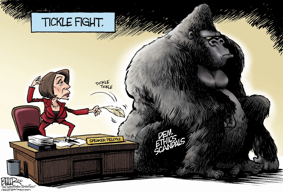  TICKLE FIGHT by Nate Beeler