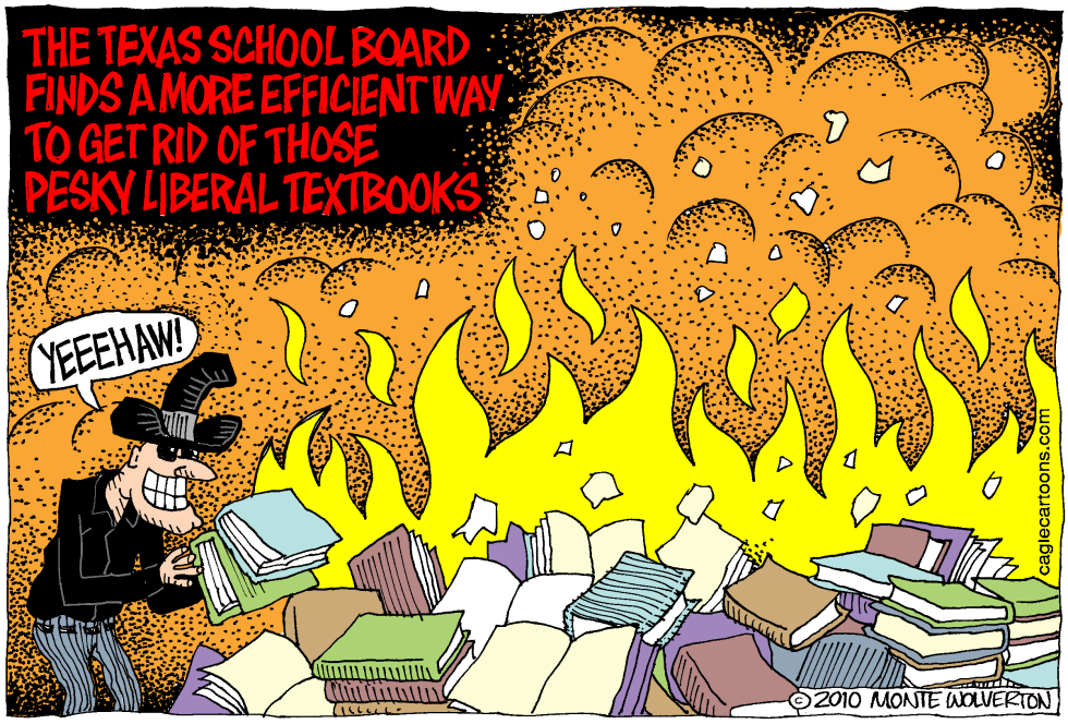 Texas Schoolboard Bookburning COLOR