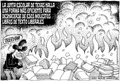 QUEMA DE LIBROS DE LA JUNTA ESCOLAR DE TEXAS by Monte Wolverton