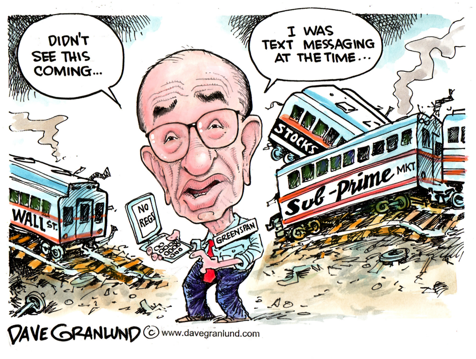  GREENSPAN DEFLECTS BLAME by Dave Granlund