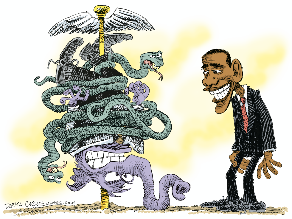  OBAMA BEATS GOP ON HEALTHCARE  by Daryl Cagle