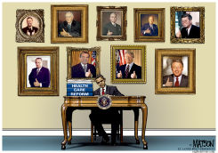 PRESIDENT OBAMA SIGNS HEALTH CARE REFORM BILL by R.J. Matson