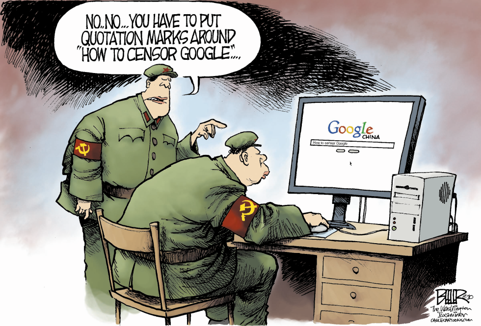  CHINA VS GOOGLE by Nate Beeler