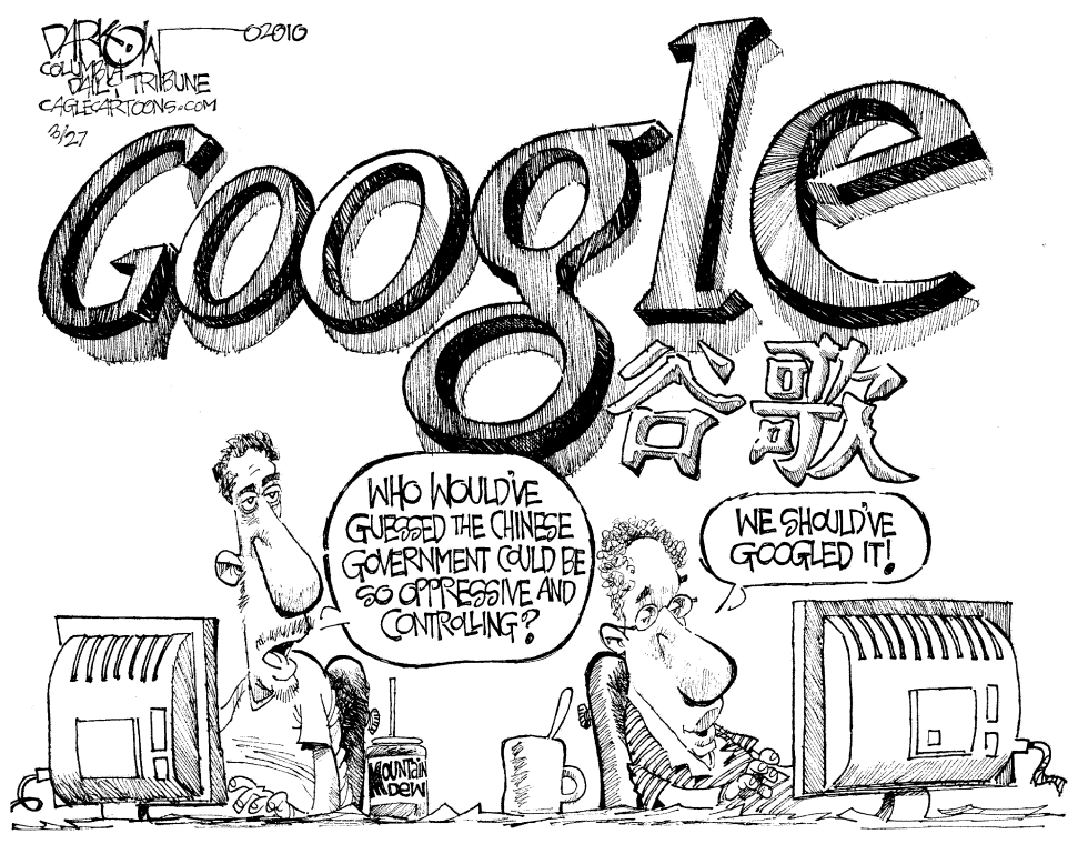  CHINA CENSORS GOOGLE by John Darkow