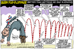 BUSH FLIP-FLOPPAGE   by Monte Wolverton