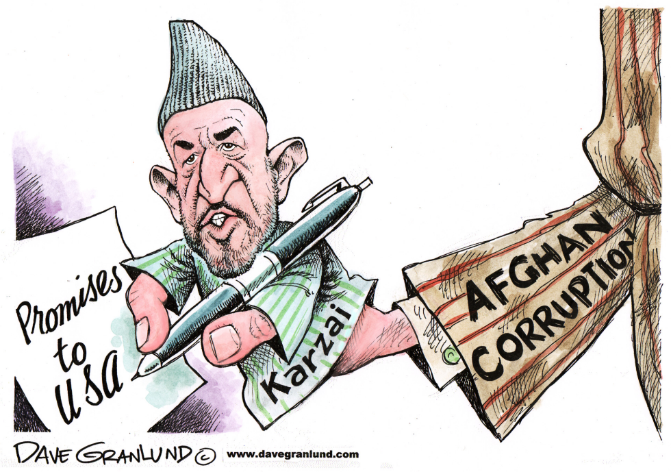  KARZAI AND AFGHAN CORRUPTION by Dave Granlund