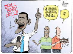OBAMA OIL DRILLING MAINE by Rob Tornoe
