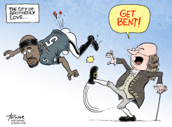 DONOVAN MCNABB GETS THE BOOT by Rob Tornoe