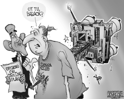 ET TU BARACK BW by John Cole