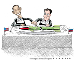 OBAMA AND MEDVEDEV /  by Arcadio Esquivel