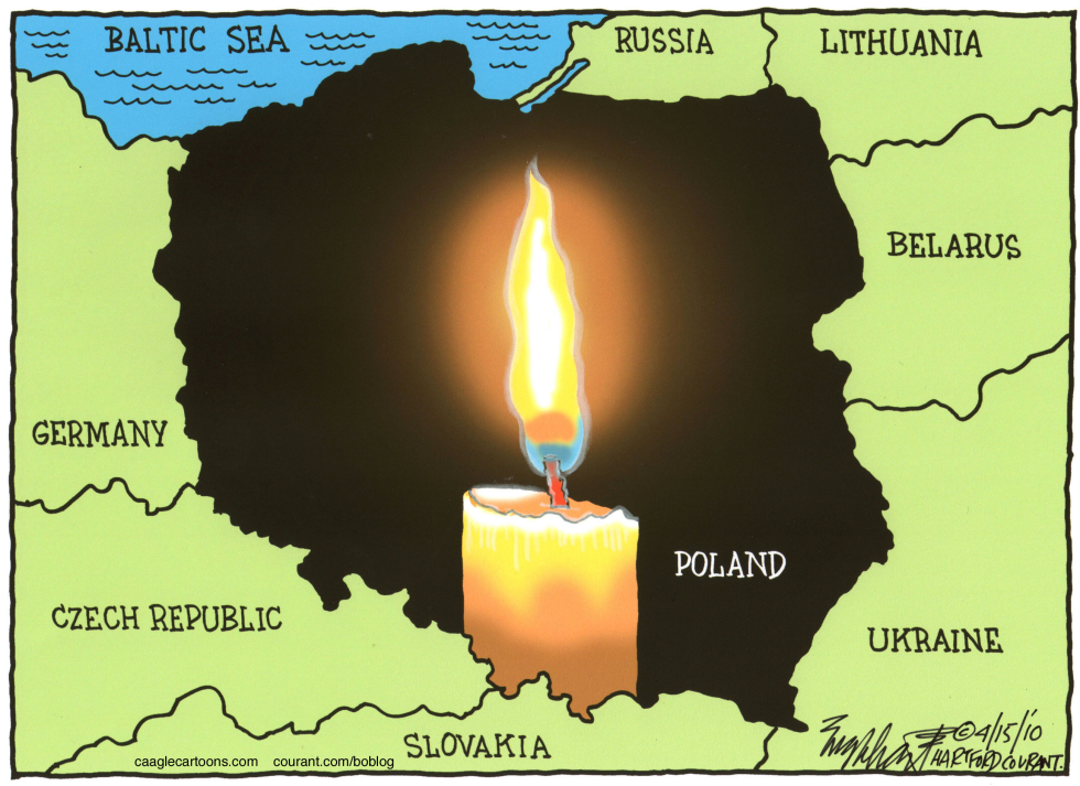  POLAND MOURNS by Bob Englehart