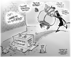 GOLDMAN SACHS SHELL GAME BW by John Cole