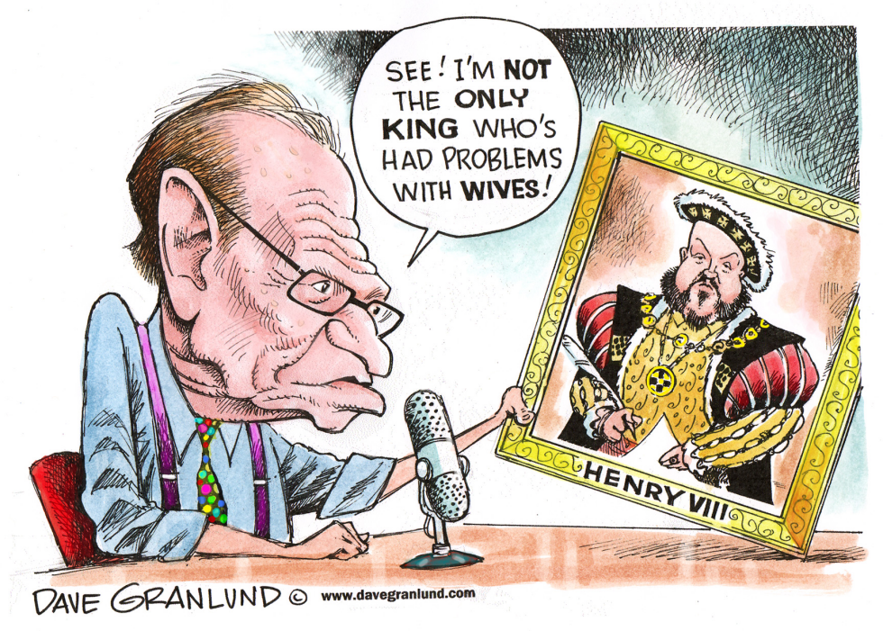  LARRY KING AND WIVES by Dave Granlund