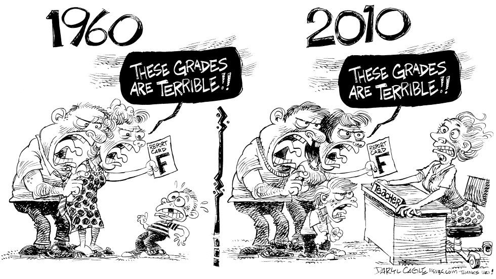  TEACHERS IN 1960 AND 2010 by Daryl Cagle