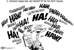 WHAT OBAMA FINDS AMUSING by Nate Beeler