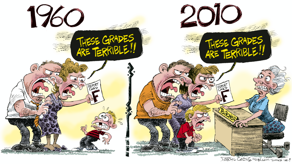  TEACHERS IN 1960 AND 2010  by Daryl Cagle