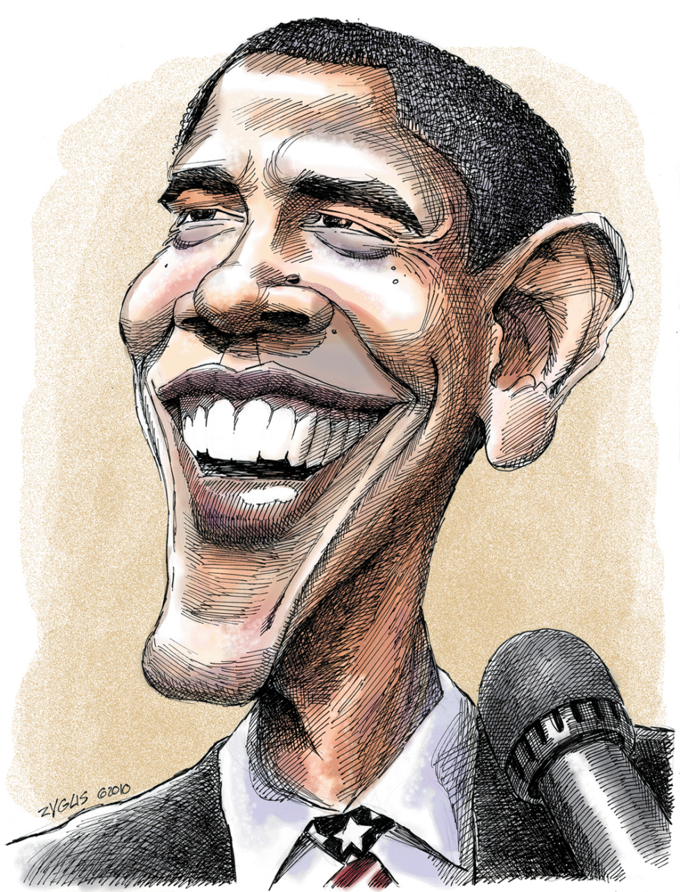  OBAMA CARICATURE  by Adam Zyglis