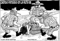 SIENDO PATEADO EN LA RUTA 66 by Monte Wolverton