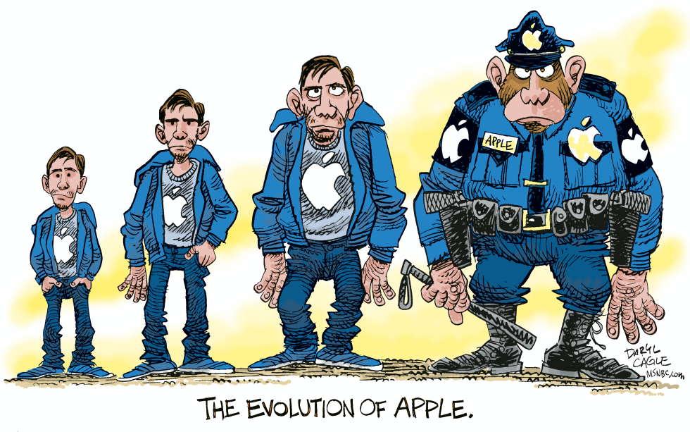  THE EVOLUTION OF APPLE COMPUTER  by Daryl Cagle