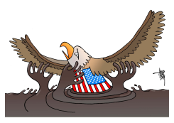 GULF OIL SPILL AND AMERICAN EAGLE by Arend Van Dam