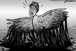 PALIN OILY BW by Steve Greenberg