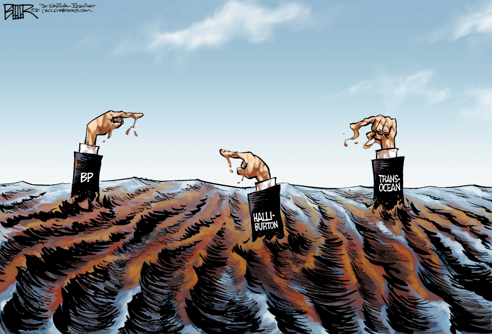  OIL ON THEIR HANDS by Nate Beeler