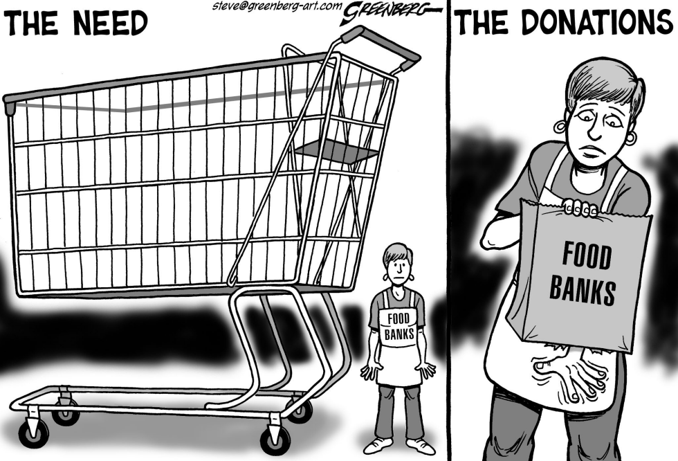 Food banks bw