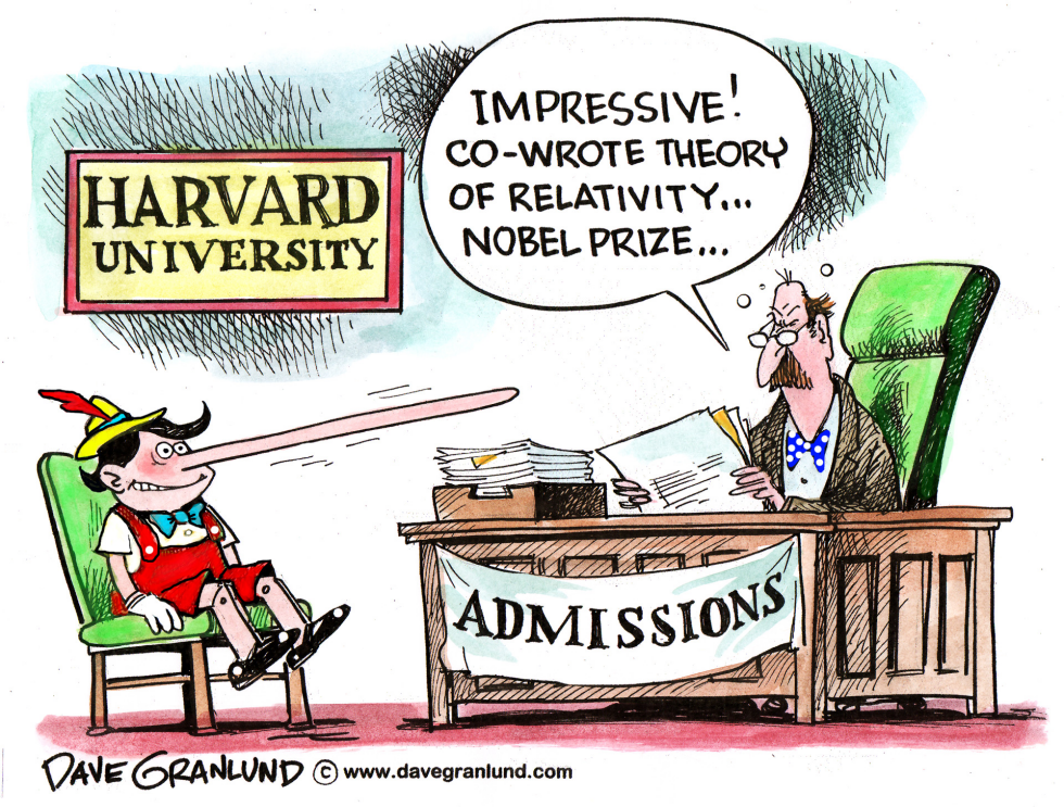  HARVARD APPLICANT FRAUD by Dave Granlund