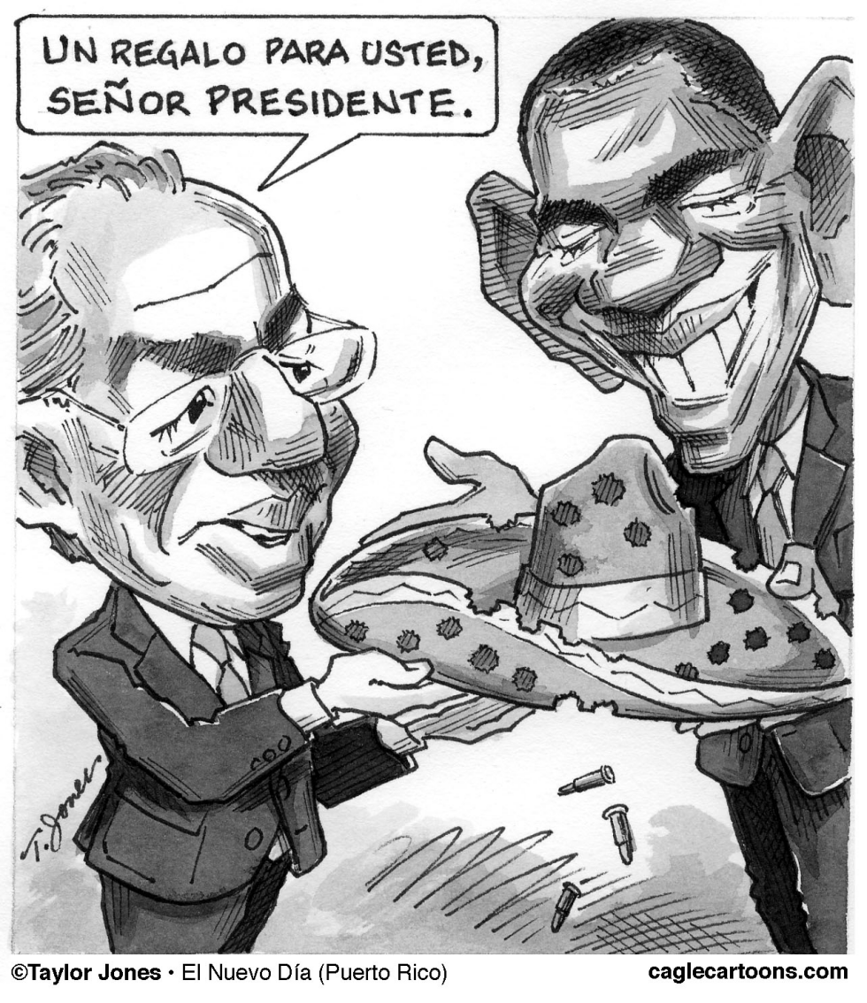  FELIPE CALDERON Y BARACK OBAMA by Taylor Jones