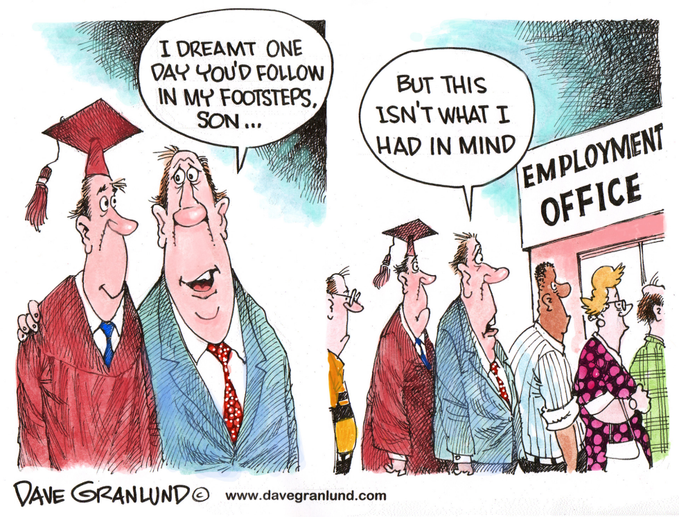  GRADS AND JOBS by Dave Granlund