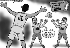 NUCLEAR BASKETBALL BW by Steve Greenberg