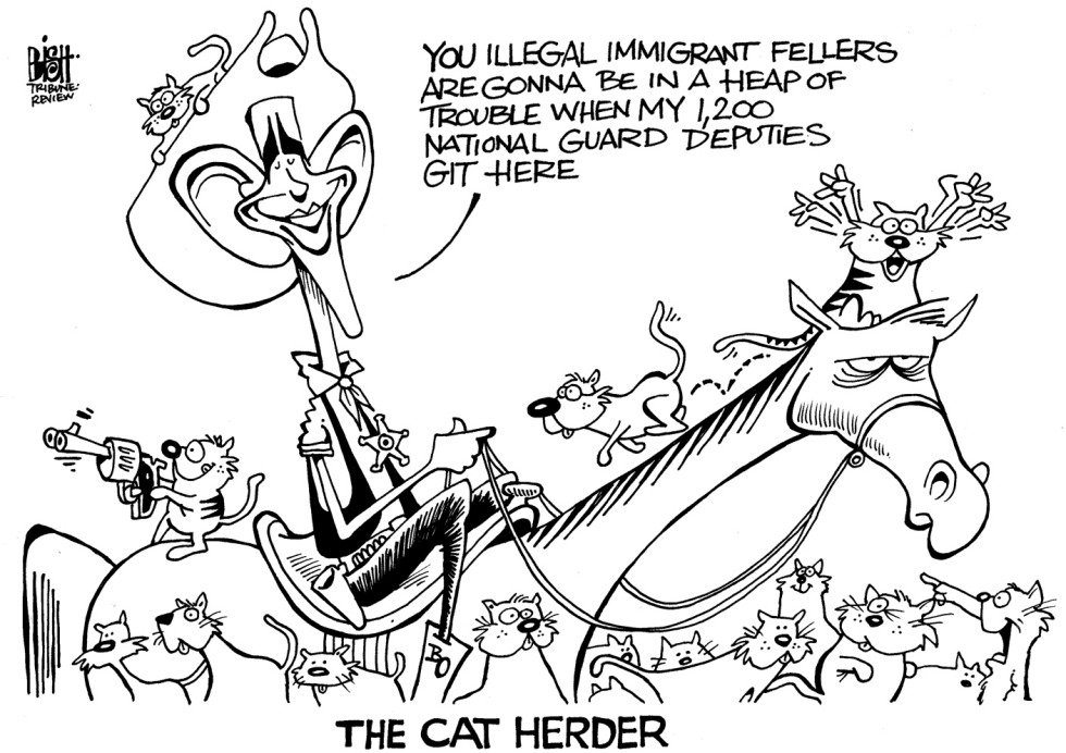 OBAMA THE CAT HERDER, b/w
