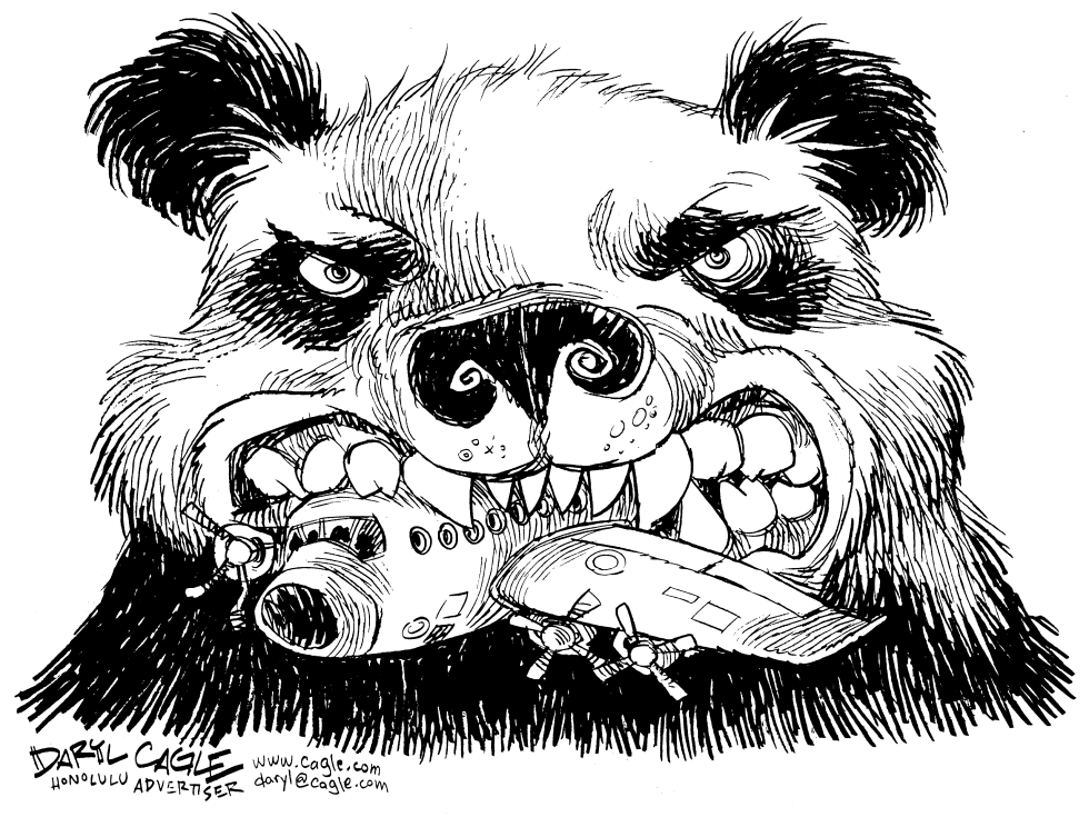  CHINA PLANE PANDA by Daryl Cagle