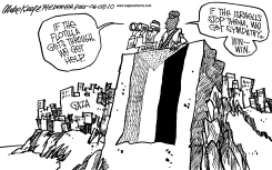 FLOTILLA STOPPED BY ISRAELIS  by Mike Keefe