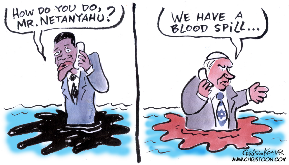 Obama and Netanyahu - COLOR