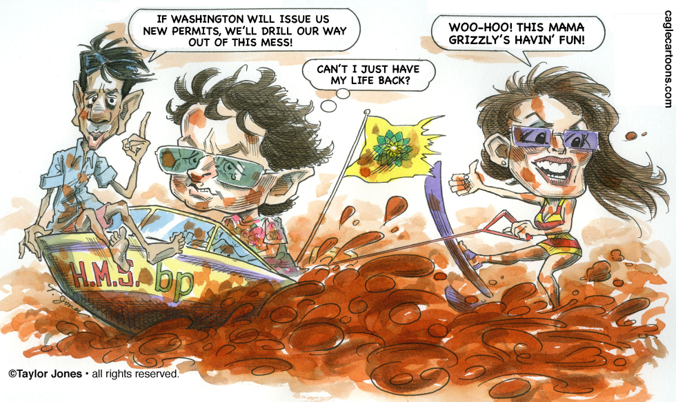 Bobby Jindal, Tony Hayward and Sarah Palin - COLOR