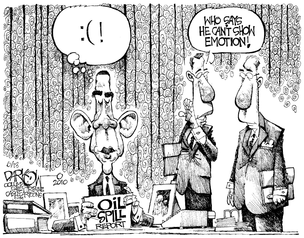  OBAMA SHOWS EMOTION by John Darkow