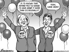 CALIF MEG AND CARLY BW by Steve Greenberg