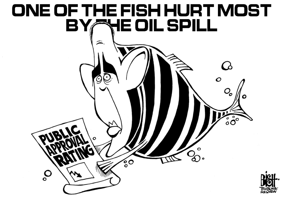OIL SPILLS AND APPROVAL RATINGS, B/W