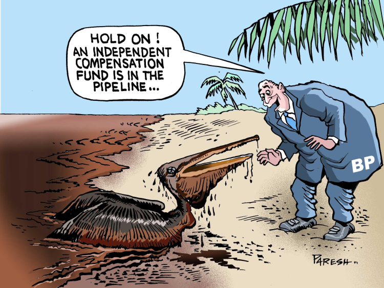 oil spill cartoon