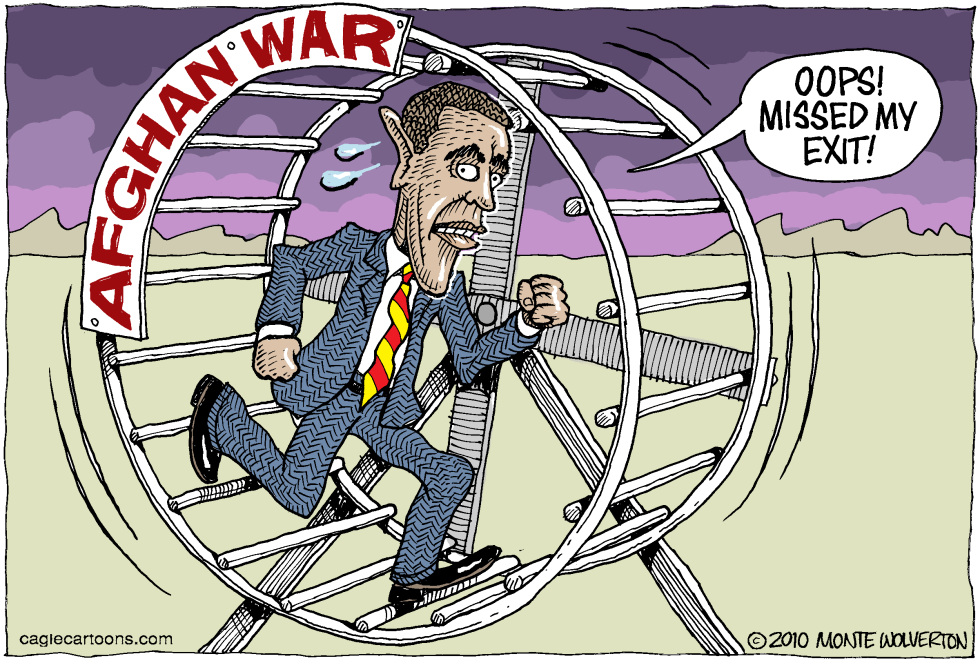  OBAMA MISSES HIS EXIT by Wolverton