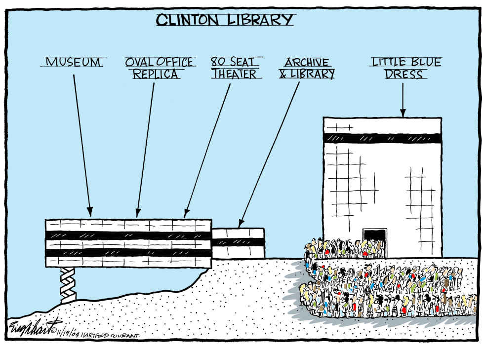  CLINTON LIBRARY by Bob Englehart