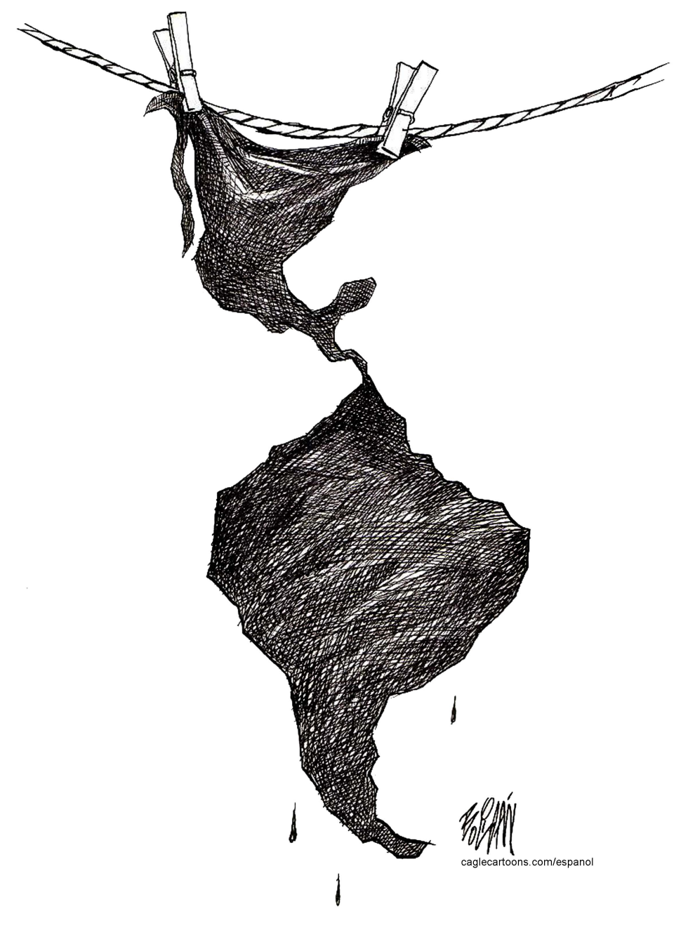  HANGING LATIN AMERICA by Angel Boligan