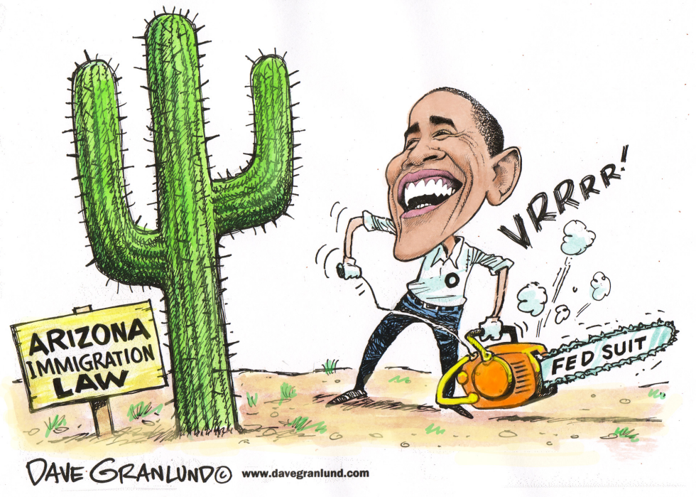  AZ IMMIGRATION LAW CHALLENGED by Dave Granlund