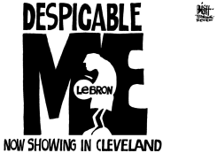 DESPICABLE LEBRON, B/W by Randy Bish