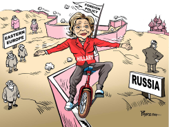HILLARY BALANCING ACT  by Paresh Nath