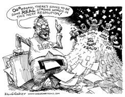 UN RESOLUTIONS by Sandy Huffaker