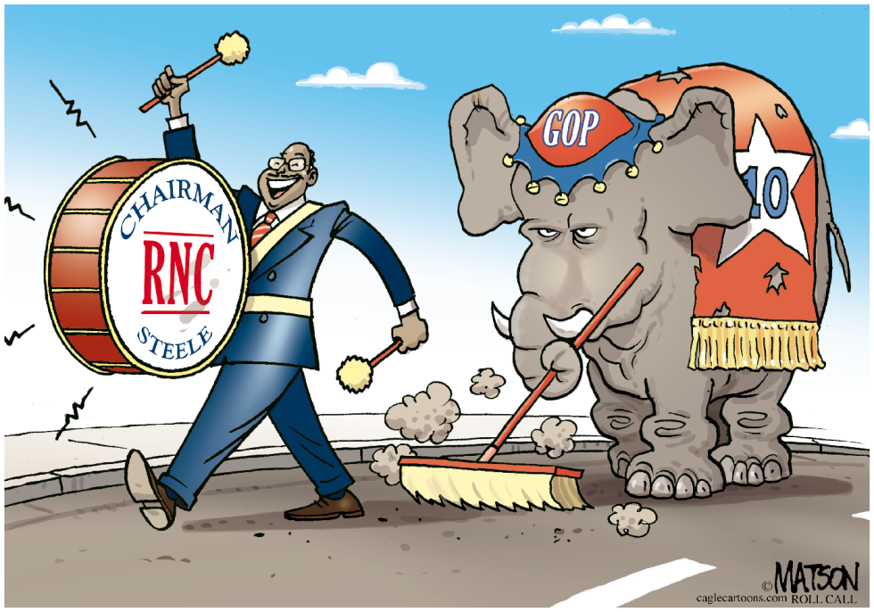 Michael Steele Leads RNC Parade-COLOR